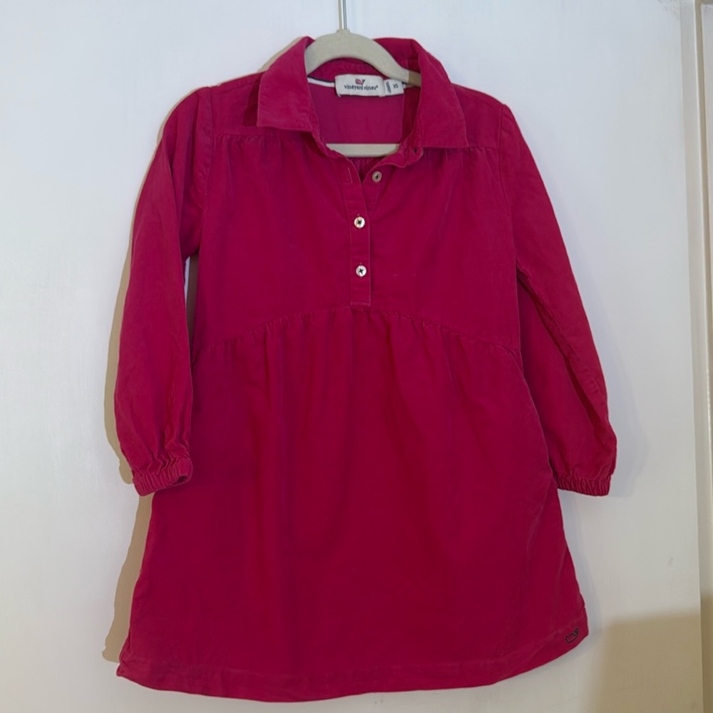 Vineyard Vines Bright pink corduroy dress